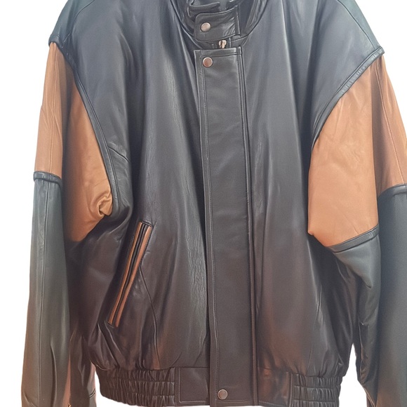 Vintage Saxony Collection 1980’s Two tone Leather Jacket - Picture 3 of 10